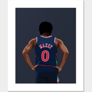 Tyrese Maxey Vector Back City Above Waist Qiangy Posters and Art